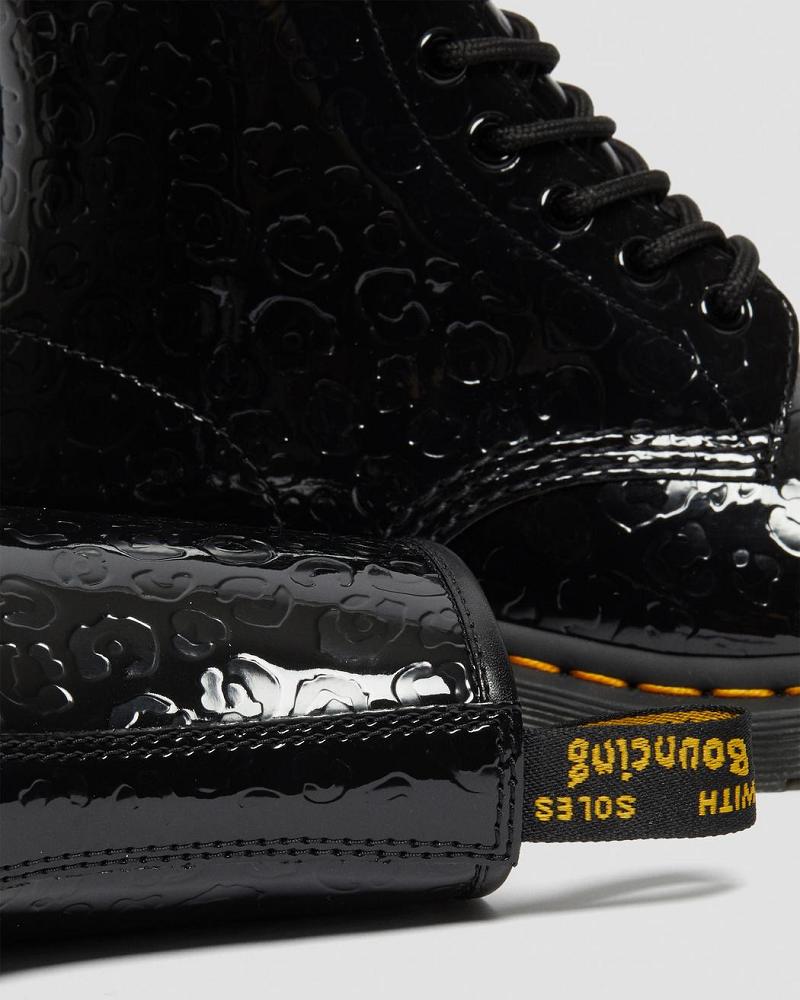 Dr Martens 1460 Leopard Emboss Patent Lær Ankelstøvletter Dame Svarte Leopard | Norge 90QMA